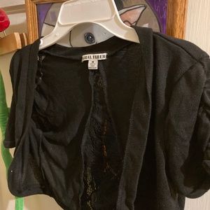 Floral Fiber Black Bolero